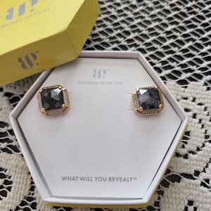 BP Gold and Black Geometric Earrings